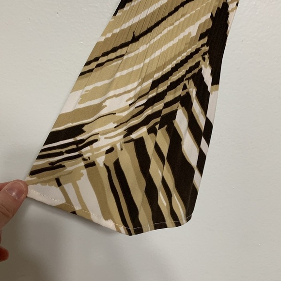 Fred David Tan/Black Button Up Peplum Blouse Size XL - Picture 4 of 5